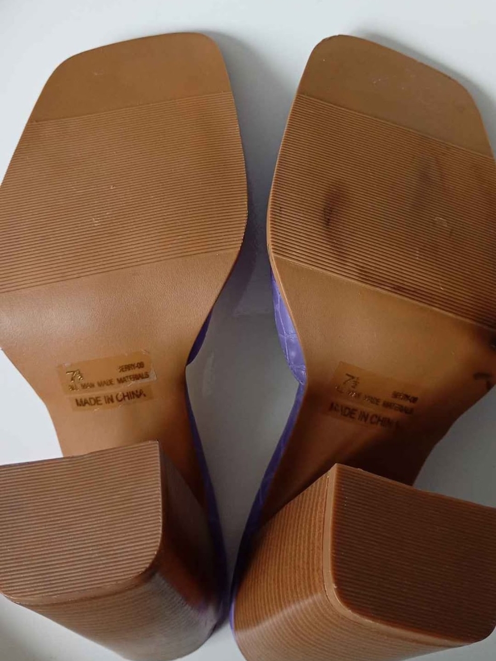 Lavender Croc-Embossed Block Heel Mules - Picture 3 of 3